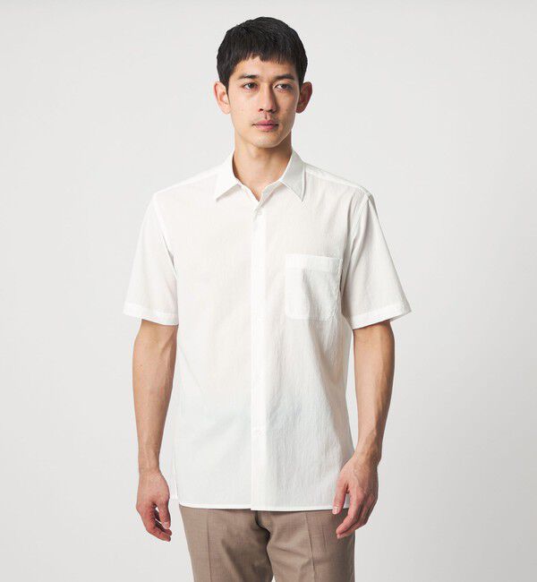 UNITED ARROWS「ショートスリーブ レギュラーカーラーシャツ UA COZY ヨコストレッチ 撥水」|シャツ・ブラウス|