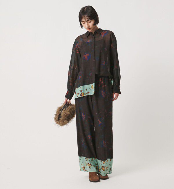 UNITED ARROWS「フラワー パネル プリント シャツ ‐ウォッシャブル‐」|シャツ・ブラウス|