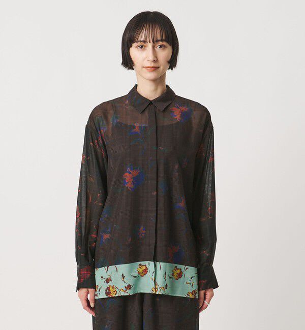 UNITED ARROWS「フラワー パネル プリント シャツ ‐ウォッシャブル‐」|シャツ・ブラウス|