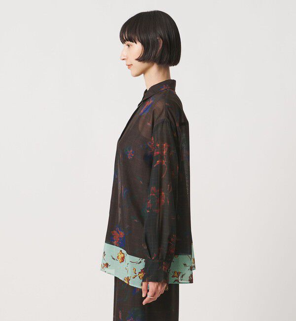 UNITED ARROWS「フラワー パネル プリント シャツ ‐ウォッシャブル‐」|シャツ・ブラウス|