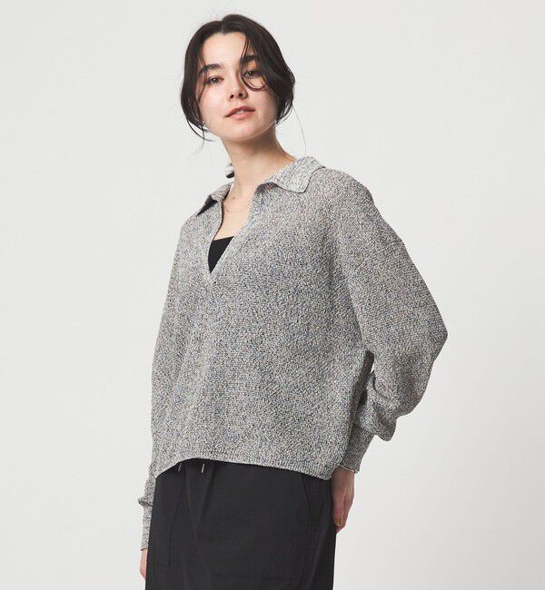 UNITED ARROWS green label relaxing「メランジ スキッパー プルオーバー ウォッシャブル」|ニット・セーター|