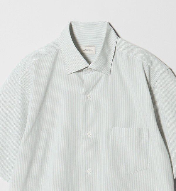 UNITED ARROWS green label relaxing「ポリエステル ラッカン ストライプ スタンダード スナップ ボタンダウン 半袖 シャツ -ストレッチ・イージ」|シャツ・ブラウス|