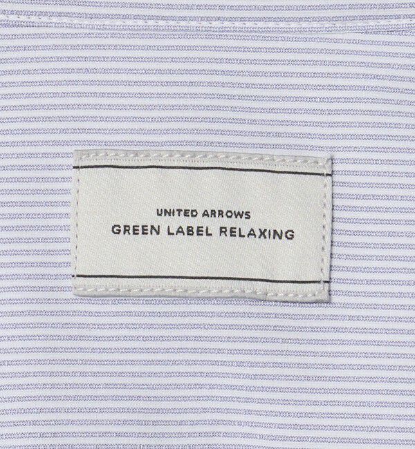 UNITED ARROWS green label relaxing「ポリエステル ラッカン ストライプ スタンダード スナップ ボタンダウン 半袖 シャツ -ストレッチ・イージ」|シャツ・ブラウス|