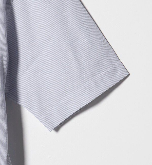 UNITED ARROWS green label relaxing「ポリエステル ラッカン ストライプ スタンダード スナップ ボタンダウン 半袖 シャツ -ストレッチ・イージ」|シャツ・ブラウス|