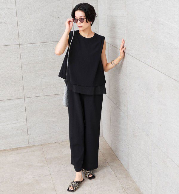 UNITED ARROWS green label relaxing「【結論シリーズ】ダブルフレアオールインワン マシンウォッシャブル 通気性 ストレッチ」|オールインワン|