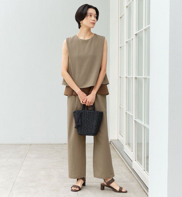 UNITED ARROWS green label relaxing「【結論シリーズ】ダブルフレアオールインワン マシンウォッシャブル 通気性 ストレッチ」|オールインワン|