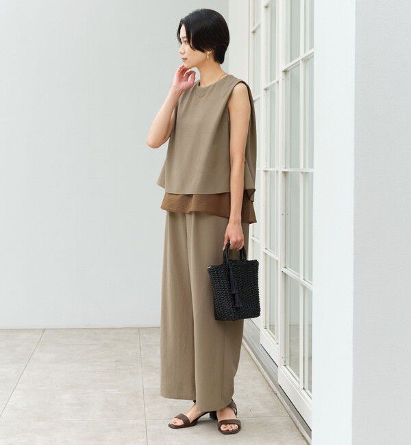 UNITED ARROWS green label relaxing「【結論シリーズ】ダブルフレアオールインワン マシンウォッシャブル 通気性 ストレッチ」|オールインワン|