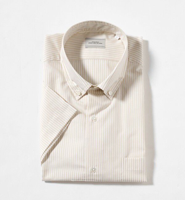 UNITED ARROWS green label relaxing「エブリット TC パナマ ストライプ スタンダード ボタンダウン ショートスリーブ シャツ -イージーアイロン」|シャツ・ブラウス|