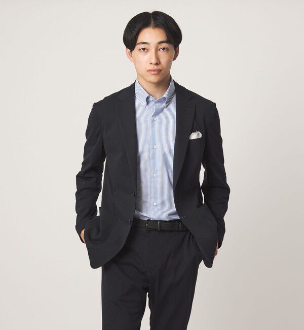 UNITED ARROWS green label relaxing「エブリット TC パナマ ストライプ スタンダード ボタンダウン ショートスリーブ シャツ -イージーアイロン」|シャツ・ブラウス|