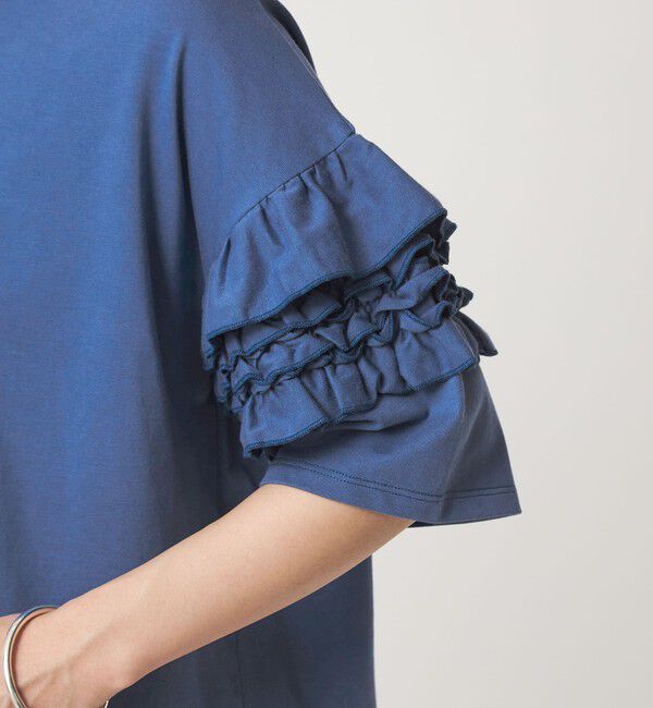 UNITED ARROWS green label relaxing「【WEB限定】＜at ease＞袖フリル  ショートスリーブ カットソー」|Tシャツ・カットソー|