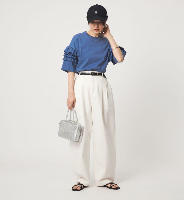 UNITED ARROWS green label relaxing「【WEB限定】＜at ease＞袖フリル  ショートスリーブ カットソー」|Tシャツ・カットソー|