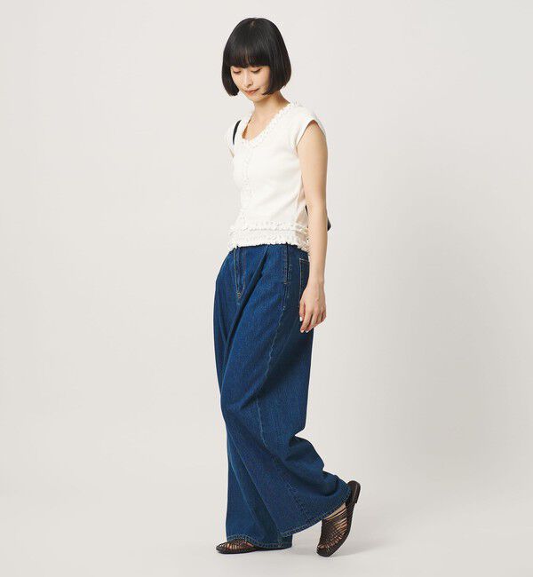 BEAUTY&YOUTH UNITED ARROWS「コットン リブ フリル キャップスリーブ カットソー」|Tシャツ・カットソー|