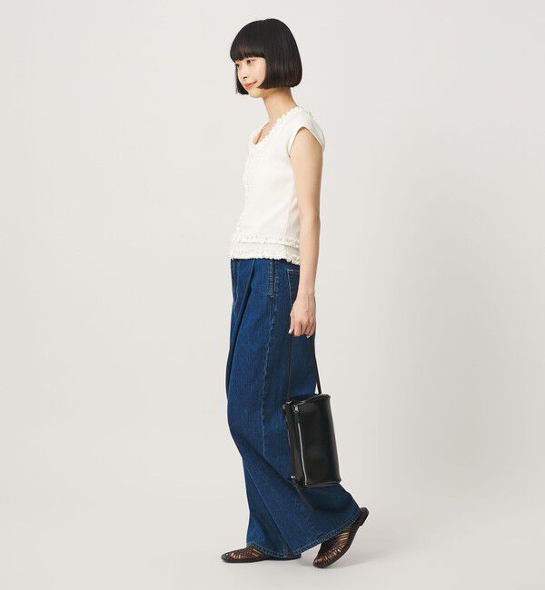 BEAUTY&YOUTH UNITED ARROWS「コットン リブ フリル キャップスリーブ カットソー」|Tシャツ・カットソー|
