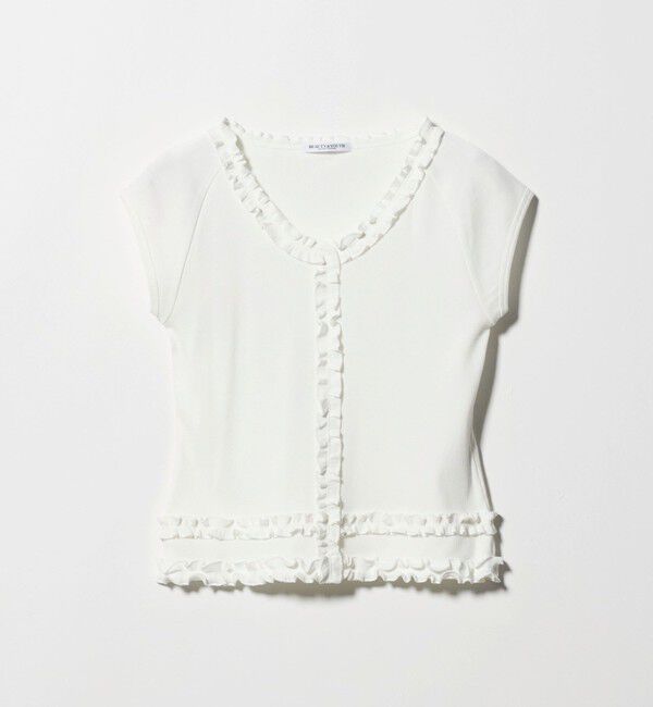BEAUTY&YOUTH UNITED ARROWS「コットン リブ フリル キャップスリーブ カットソー」|Tシャツ・カットソー|
