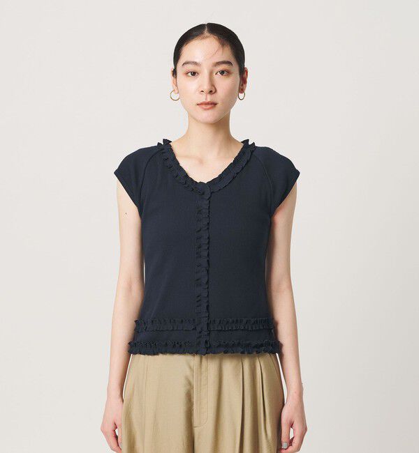 BEAUTY&YOUTH UNITED ARROWS「コットン リブ フリル キャップスリーブ カットソー」|Tシャツ・カットソー|