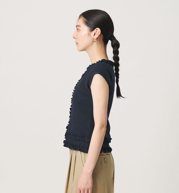 BEAUTY&YOUTH UNITED ARROWS「コットン リブ フリル キャップスリーブ カットソー」|Tシャツ・カットソー|
