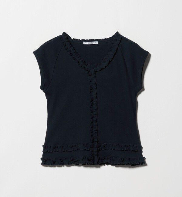 BEAUTY&YOUTH UNITED ARROWS「コットン リブ フリル キャップスリーブ カットソー」|Tシャツ・カットソー|