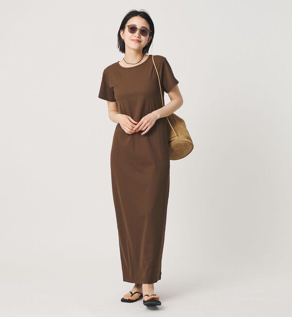 BEAUTY&YOUTH UNITED ARROWS「【WEB限定】リブショートスリーブ カットソーワンピース」|ワンピース|