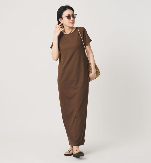 BEAUTY&YOUTH UNITED ARROWS「【WEB限定】リブショートスリーブ カットソーワンピース」|ワンピース|