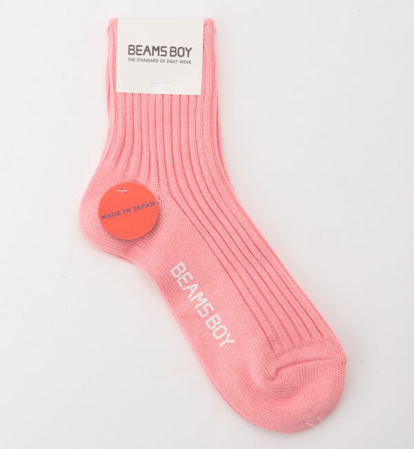 BEAMSBOY「1/2ソリッド リブ ソックス」|ソックス|DUSTY PINK[