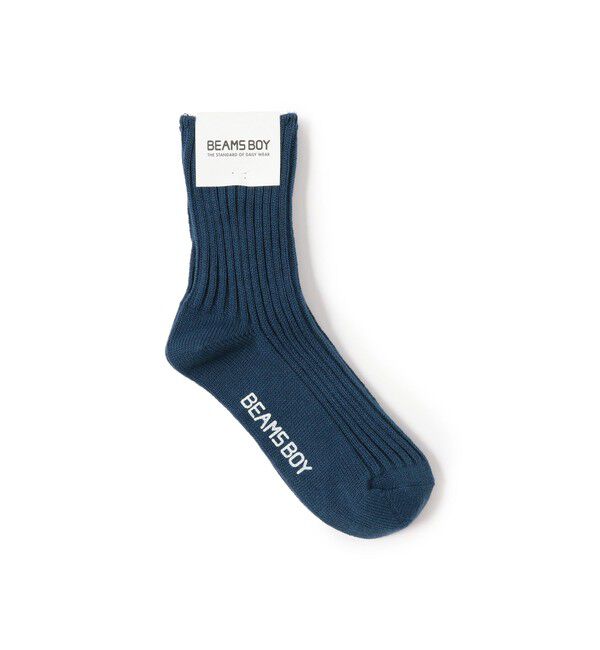 BEAMSBOY「1/2ソリッド リブ ソックス」|ソックス|NAVY