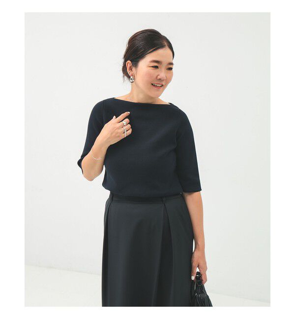 Demi-Luxe BEAMS 「シンプル ボートネック ニット .M」|ニット・セーター|NAVY