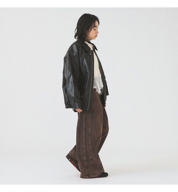 Ray BEAMS 「フェイクレザー フライト ジャケット」|ブルゾン・スタジャン|