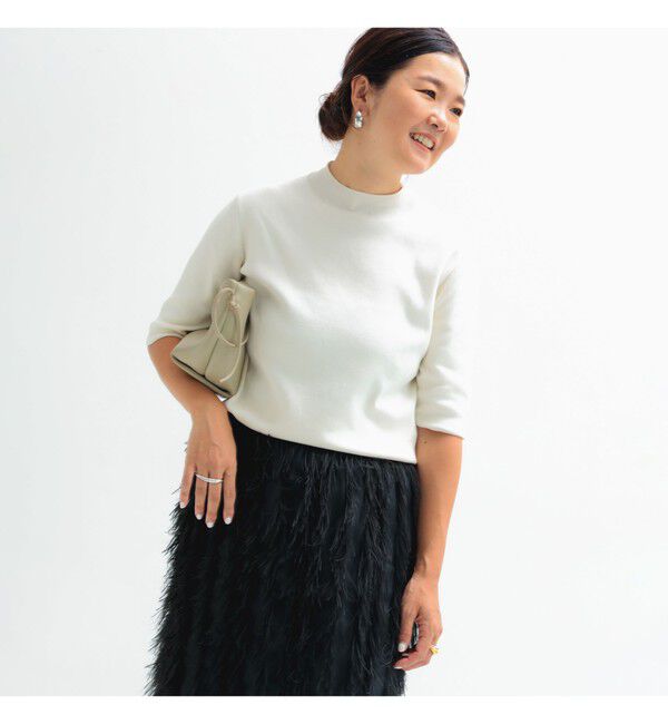Demi-Luxe BEAMS 「シンプル モックネック ニット .M」|ニット・セーター|OFF WHITE