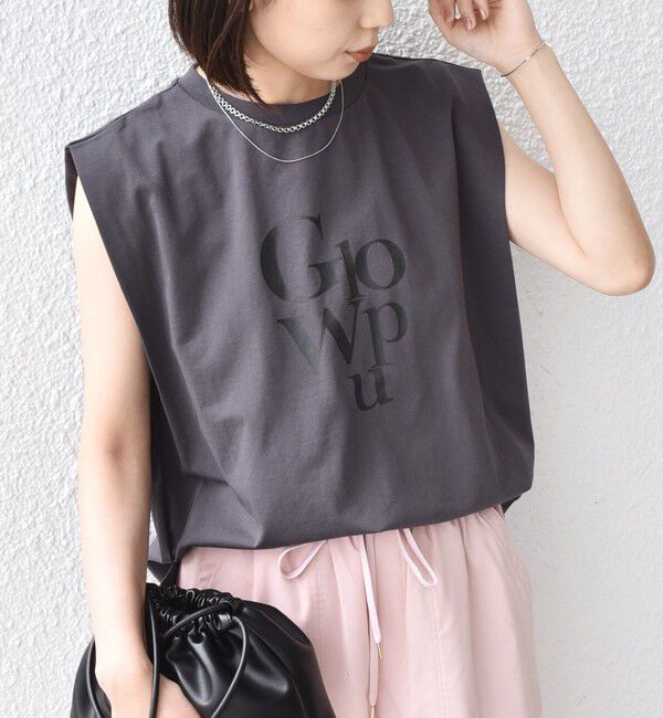 SHIPS Colors 「SHIPS Colors:〈接触冷感〉ショルダータック プリント トップス◇」|Tシャツ・カットソー|ダークグレー
