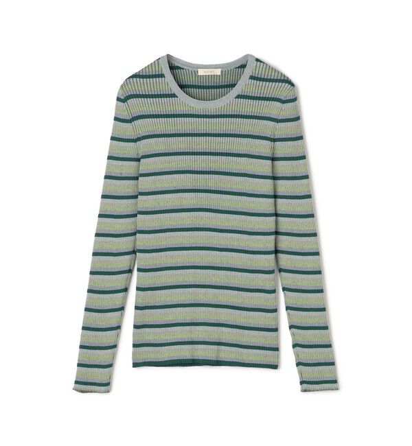 DES PRES「コットンアセテートリブ クルーネックプルオーバー」|ニット・セーター|56 グリーン系
