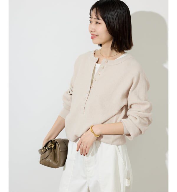 SLOBE IENA「《WEB限定カラー有り/追加》Wフェイスジャージヘンリープルオーバー」|Tシャツ・カットソー|