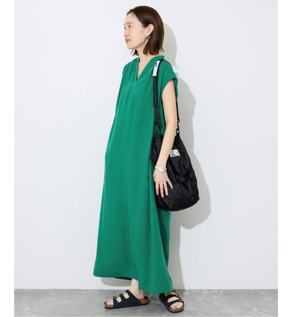 SLOBE IENA「リネン混キーネックコクーンワンピース」|ワンピース|