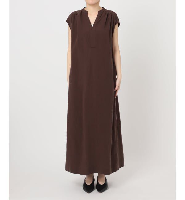 SLOBE IENA「リネン混キーネックコクーンワンピース」|ワンピース|