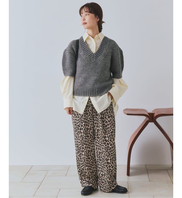 SLOBE IENA「《予約》レオパードプリントサテンイージーパンツ」|その他|