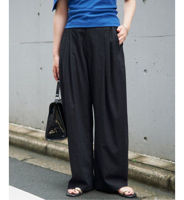 IENA「《手洗い可》コクーントラウザーズ」|スラックス|ネイビー A
