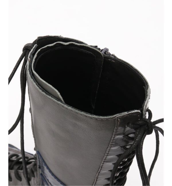 PULP「Miista/ミスタ Imogen Grey Navy Lace Sneaker Boo」|ロングブーツ|