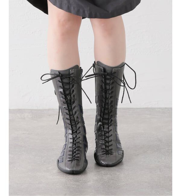 PULP「Miista/ミスタ Imogen Grey Navy Lace Sneaker Boo」|ロングブーツ|