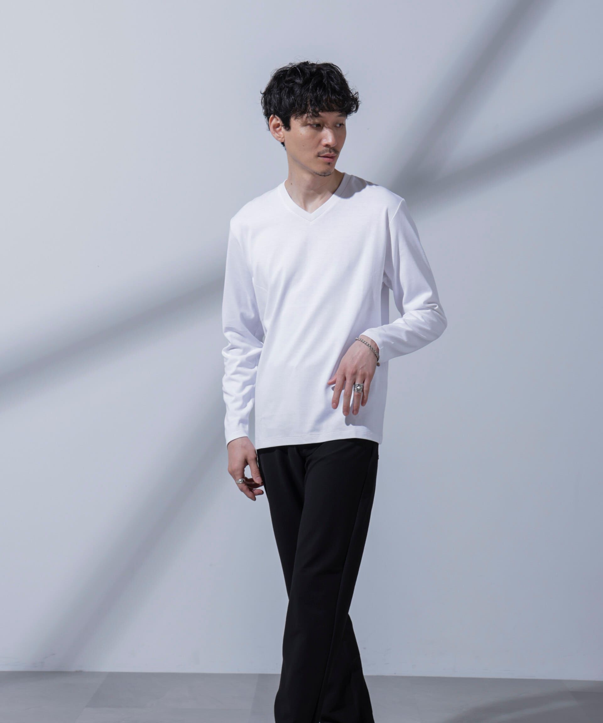 nano･universe「Anti Soaked(R)  汗染み防止 VネックTシャツ」|Tシャツ・カットソー|