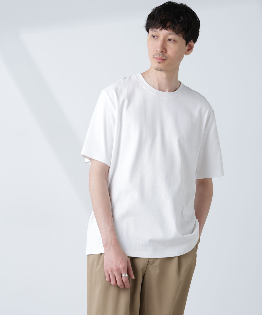 NANO universe「WEB限定/Anti Soaked(R) 汗染み防止 クルーネックレギュラーシルエットTシャツ」|Tシャツ・カットソー|