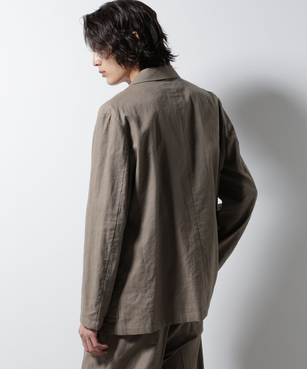 nano･universe「「BELGIUM LINEN FABRICS」リネンコットンダブルジャケット(セットアップ可)」|テーラードジャケット|