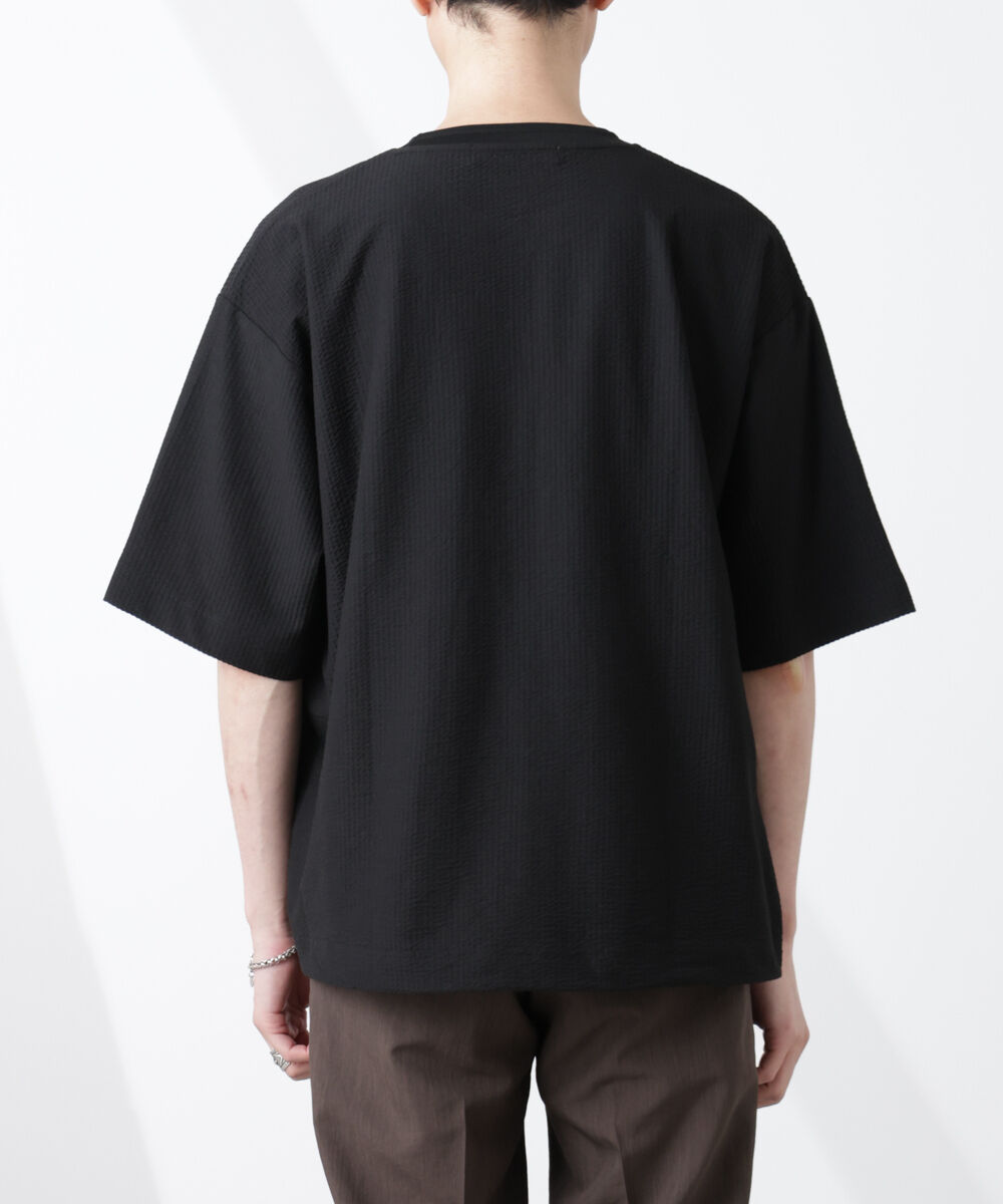 NANO universe「シルケットサッカーワイドTシャツ 半袖」|Tシャツ・カットソー|