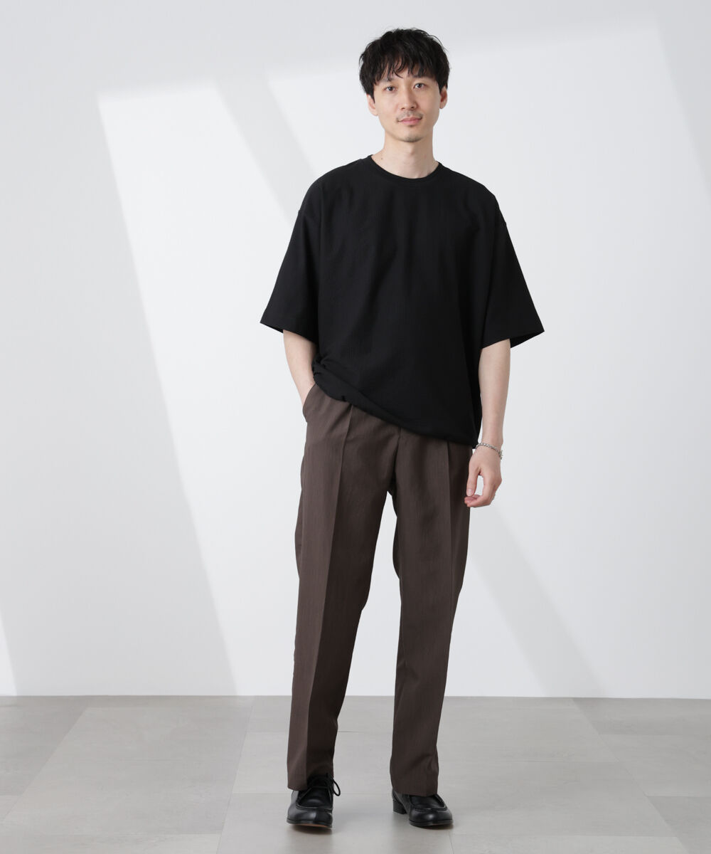 NANO universe「シルケットサッカーワイドTシャツ 半袖」|Tシャツ・カットソー|