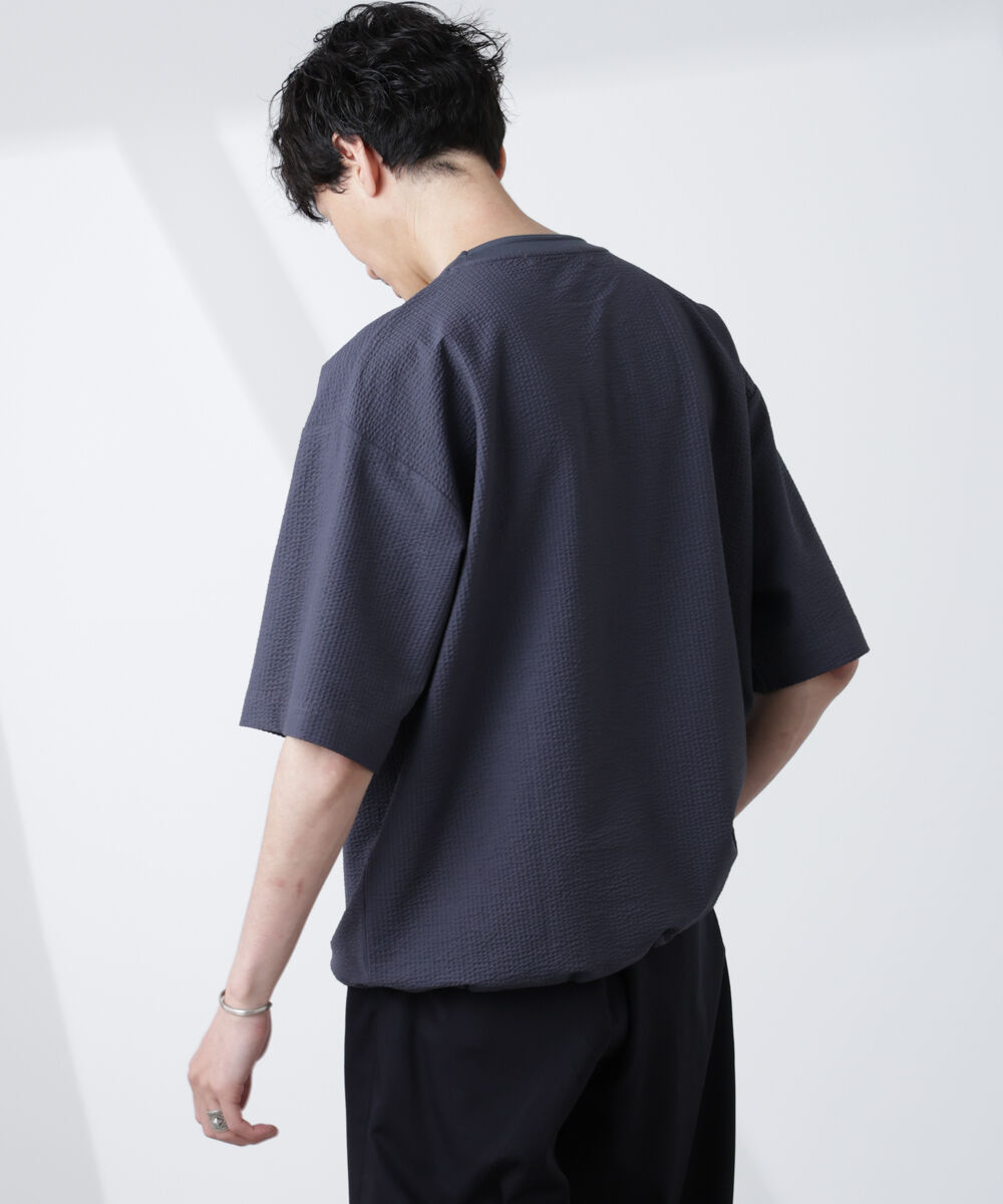 NANO universe「シルケットサッカーワイドTシャツ 半袖」|Tシャツ・カットソー|