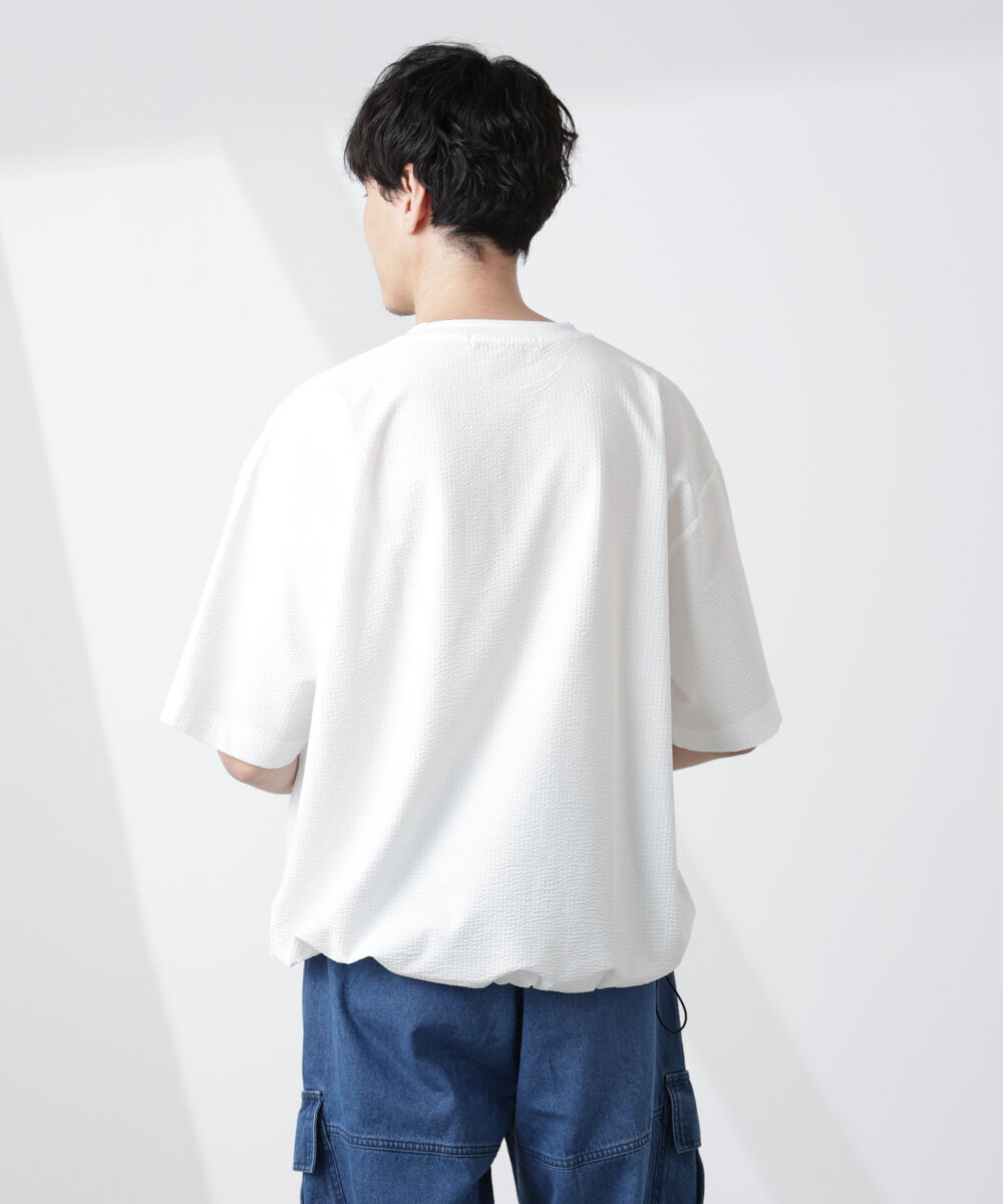 NANO universe「シルケットサッカーワイドTシャツ 半袖」|Tシャツ・カットソー|