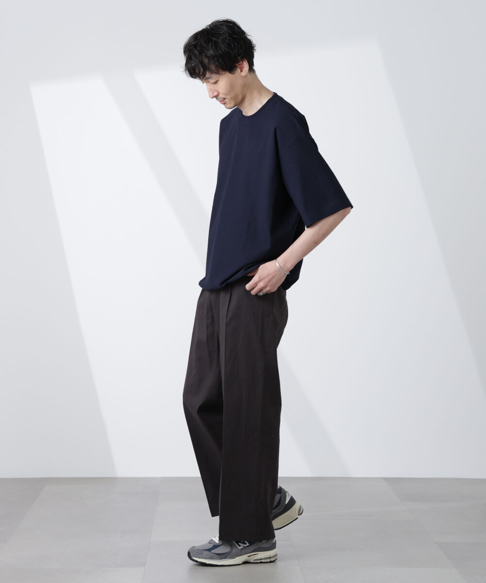 NANO universe「シルケットサッカーワイドTシャツ 半袖」|Tシャツ・カットソー|