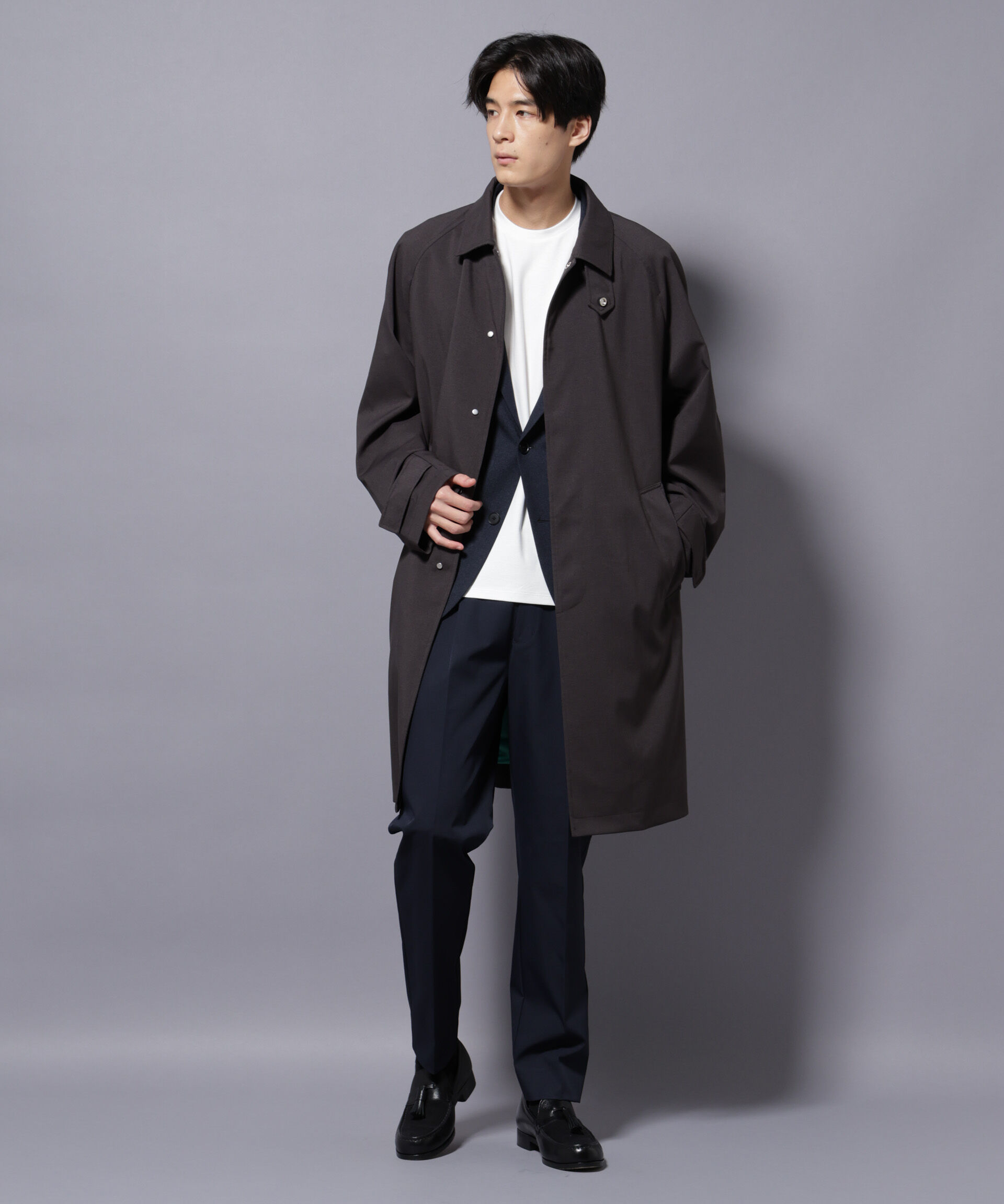 NANO universe「「RainComfortWear」ダントツ撥水透湿コーティングステンカラーコート」|その他|チャコール3