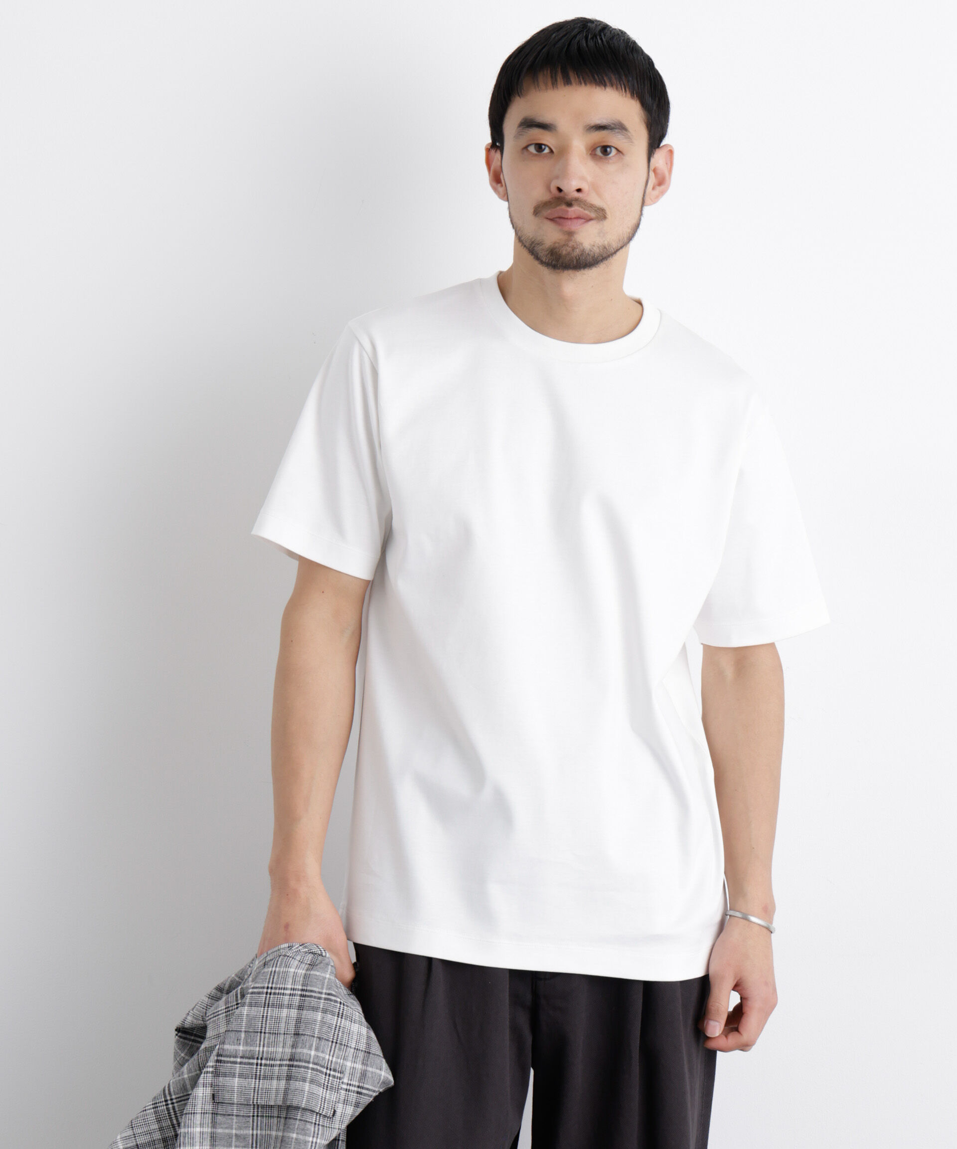 NANO universe「アンチスメル クルーネックTシャツ 半袖」|Tシャツ・カットソー|ホワイト