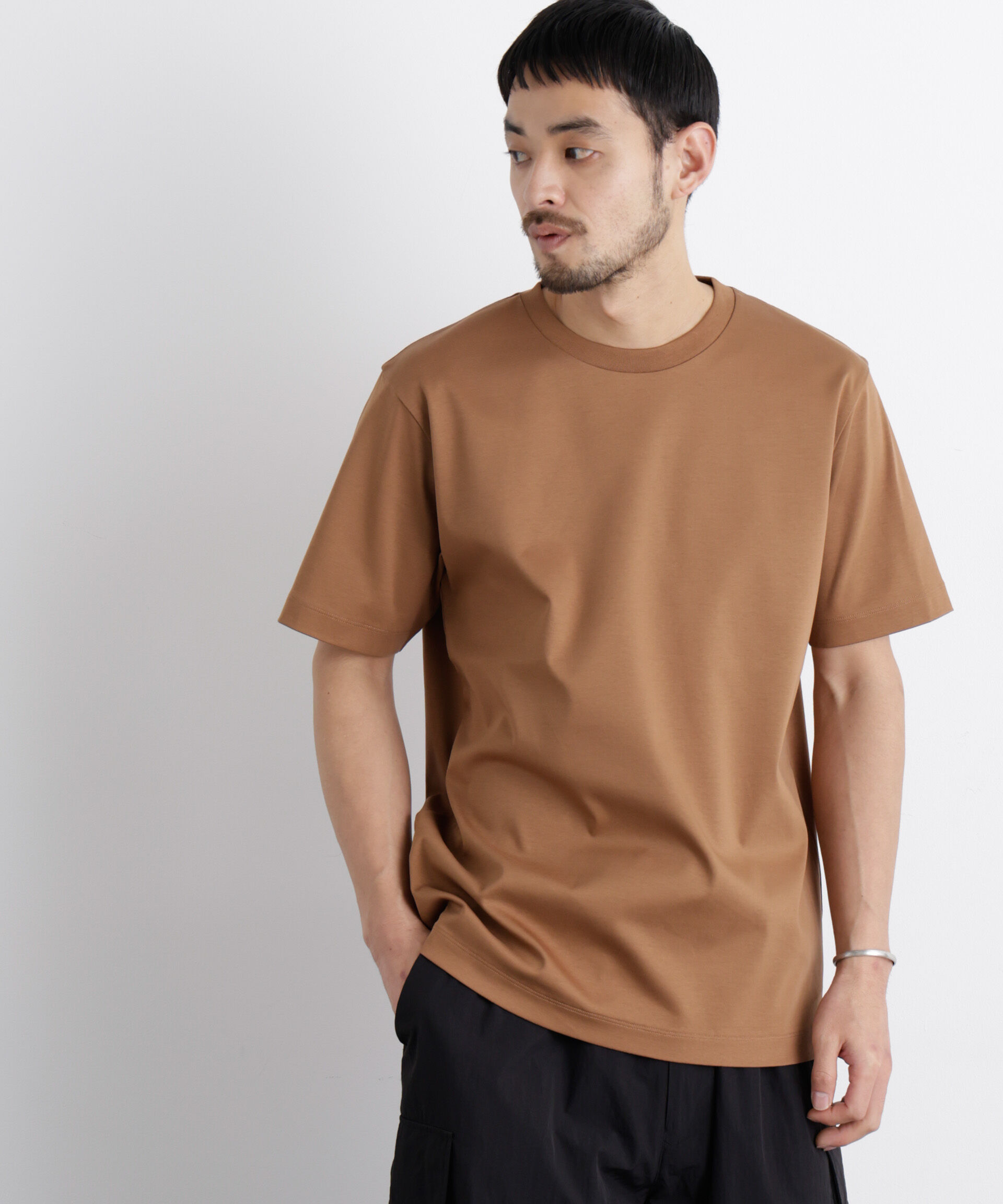 NANO universe「アンチスメル クルーネックTシャツ 半袖」|Tシャツ・カットソー|モカベージュ7