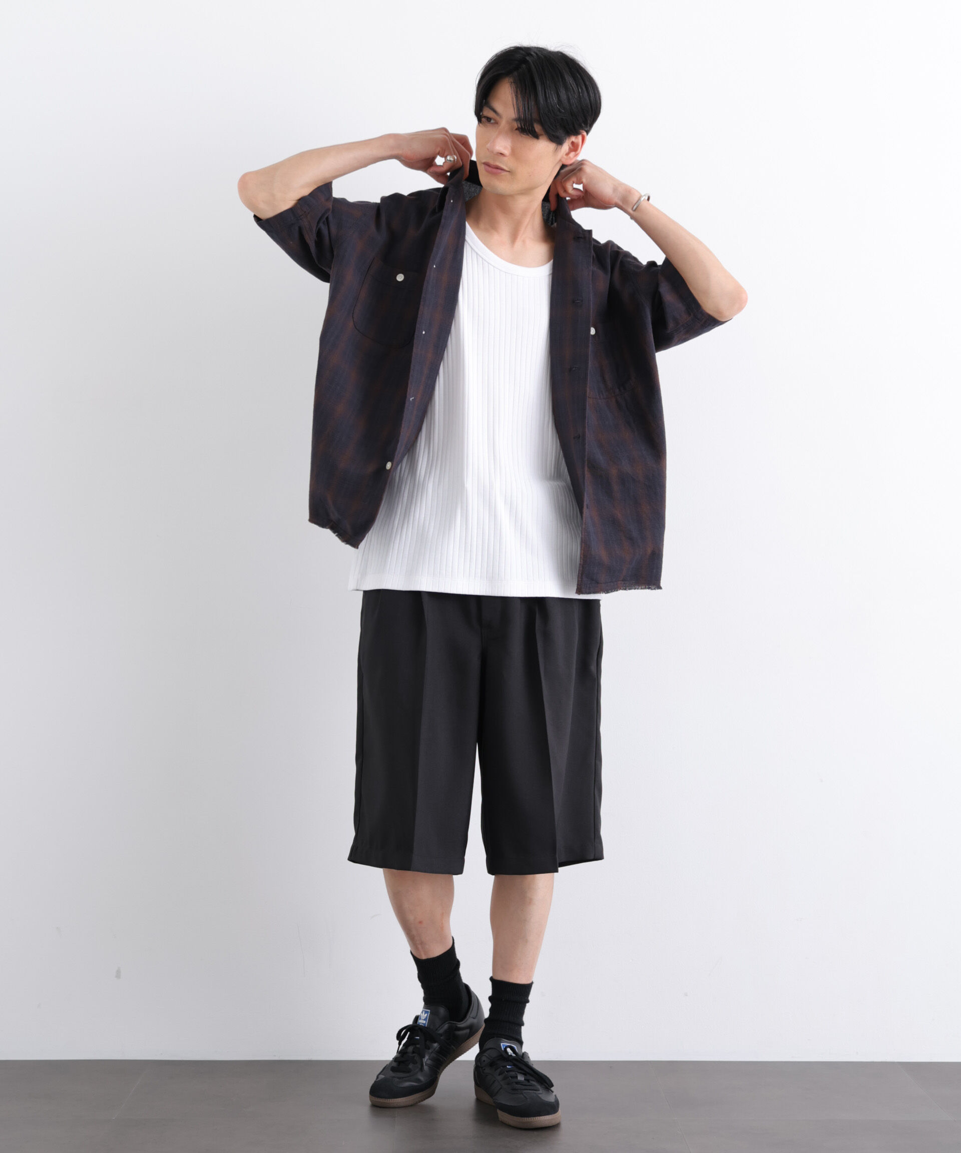 NANO universe「Dickies/別注 Wide Tuck Short Pants」|チノ|