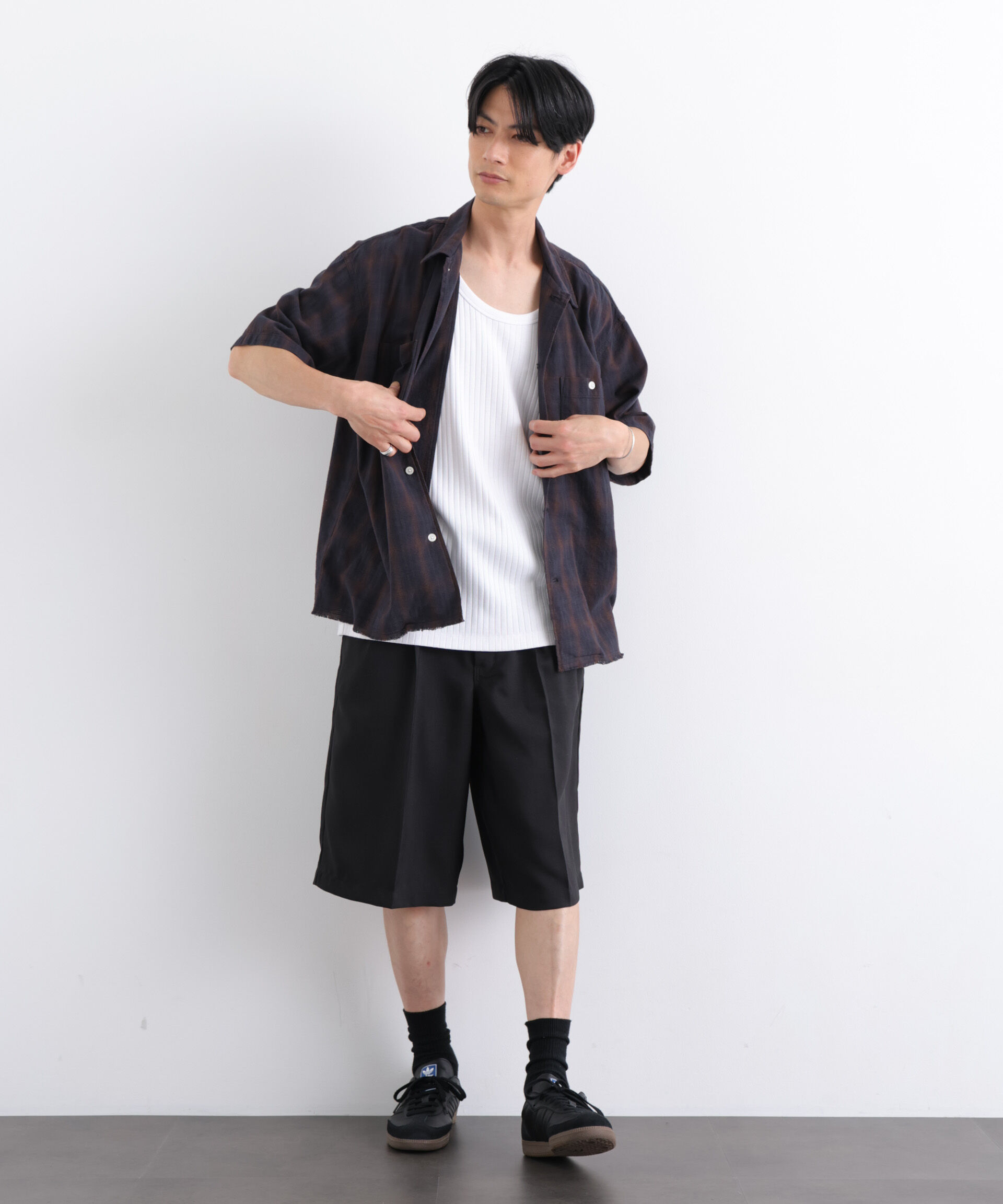 NANO universe「Dickies/別注 Wide Tuck Short Pants」|チノ|